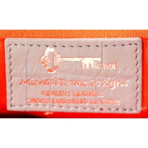 LRG MICHAEL ROME DESIGNS CROCO SOFT GRAY GENUINE LEATHER HOBO TOTE SHOULDER BAG - Picture 12 of 12